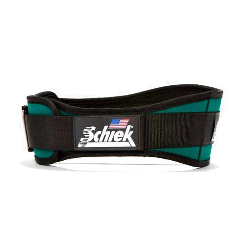 Schiek Nylon One Way Velcro Closure 4 ¾ Inch Weight Lifting Belt for Comfortable Contoured Fit, Forest Green Size Medium