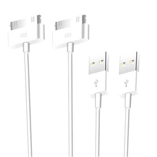 Belcompany [Apple MFi Certified] 2 Pack 30-Pin to USB Cable for iPhone 4 Charging and Sync Data Connector Support for iPhone 4 4s, iPhone 3G 3GS, iPad 3 2 1,iPod Classic iPod Touch iPod Nano