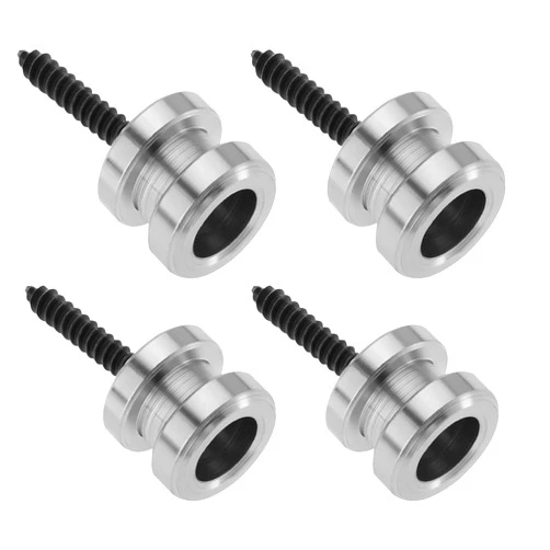 Create idea 2 Pairs of Guitar Strap Locks and Buttons Quick Release Security Straplocks with Mounting Screws Compatible with Schaller Compatible with Grover 11.9x9.9mm Silver