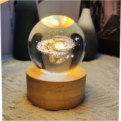Fengirl Galaxy Model，60MM 3D Galaxy Crystal Ball Night Light，Festival gifts