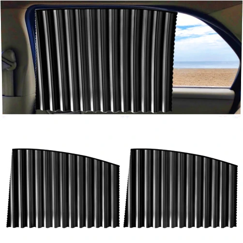 Tobenbone 2PCS Sun Shade for Car Window, Car Window Curtains, Universal Privacy Magnetic Car Window Shades,Sun Shade for Car Window Keeps Cool, Car Window shade for baby（Rear）