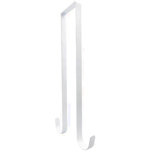 Manesi 12 Inches Double Side Wreath Hanger Over The Door - Large Wreath Metal Hook for Christmas Wreath Front Door Hanger - Holds 2 Wreaths with This 2 Sided Hanger - Premium Sturdy Metal (White)