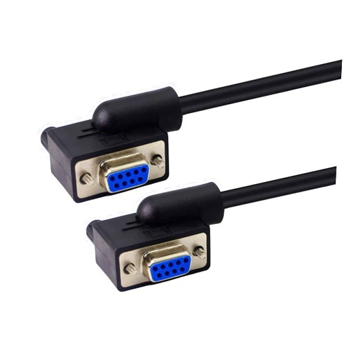 PNGKNYOCN 30 cm Straight Through DB9 RS232 Serial Cable. 90 Degree Left Angled RS232 Female to Female Cable, YOUCHENG, for Computers, Printers, Scanners(L/L)