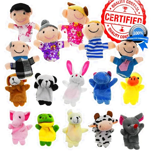 Yabber Finger Puppet Set | The Original Storytime Learning Aid | 16 Pack | Puppets for Teachers | Parents | Students & Children - Storytelling Reading Prop