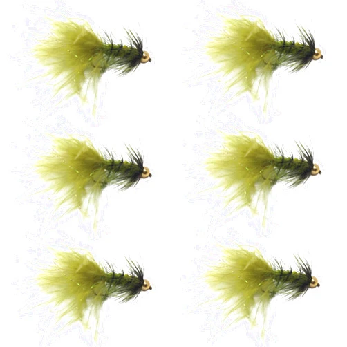 Feeder Creek Fly Fishing Flies | 6pc Woolly Bugger Assortment in 4 Colors, 3 Sizes - Ideal Flies for Fly Fishing | Trout Flies | Bass Flies | Streamer Flies | Wet Flies
