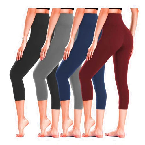 MOREFEEL 4 Pack Leggings for Women Butt Lift High Waisted Tummy Control Slimming Black No See-Thru Yoga Pants Workout Running