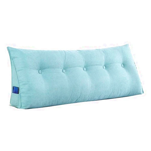 ZHNALIUS Soft Comfortable Double Bed Backrest Headboard Wedge Cushion Pillow for Reading Rest，Breathable Triangular Support Positioning backand Back Waist Wall Pillow with Washable Cover Blue