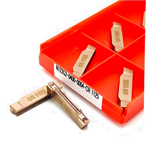 SRCGG 10pcs Grooving N123G2 0300 0003 CR1125 CR1025 Carbide Inserts Lathe Tool Groove Insert Cutting Tool N123G2 Alloy Turning Inserts(N123G2-0300 CR1125)
