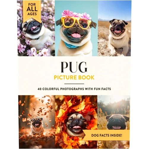 Sienna R. Hoyles Pug Picture Book: 40 Colorful Photographs with Fun Dog Facts for Kids & Adults