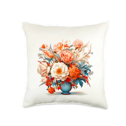 Gheorghe's Artisanal Accent Vibrant Flora Vista. Flowers. Floral Throw Pillow, 16x16, Multicolor