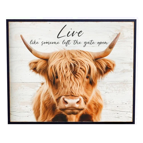 YELLOWBIRD ART & DESIGN Scottish Highland Cow Wall Art - Inspirational Quotes - Farm Wall Decor - Cute Cow Inspirational Wall Art - Rustic Farmhouse Wall Art - Country Wall Decor - Barn Wall Art - Western Wall Decor - 8x10