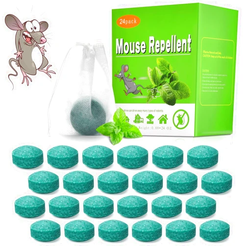 WAYSLA Rodent Repellent Outdoor，24 Pack Peppermint Oil Spray for Rodents, Moth Balls for Outdoor Use - Safe for Humans & Pets - Spider Repellent Outdoor/Inside, Moth Defense - House & Car Engine Protection
