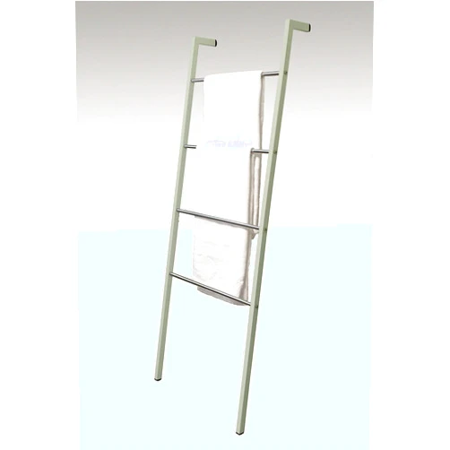 Anthology Spa Asta Metal Towel Ladder with 4-Tier Stainless Steel Storage Rungs. Powder-Coated Metal Rack for Bathroom, Bedroom and Laundry Room. B601 (Light Sage), 22 inch W x 5.5 inch D x 63 inch H