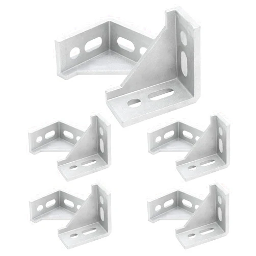Qjaiune 10Pcs 3030 Inside Corner Bracket Gusset, Silver 3060 Aluminum Extrusion Brackets, Aluminum L Bracket Connector for 3030 Series Aluminum Extrusion Profile with Slot 8mm