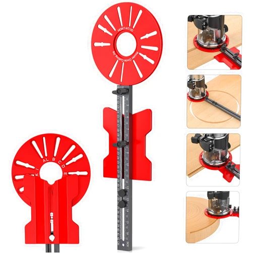 HONTAITUO Upgraded 5-in-1 Router Milling Groove Bracket - Router Guide Router Circle Cutting Jig Adjustable Router Jig Router Tool Woodworking Tools