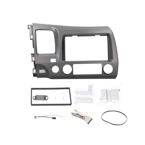 PerGar Dash Kit, Bracket, Car Dashboard Navigation GPS Trim Cover, 2DIN Radio Dash Kit with Wiring Harness Car Stereo Navigation Fascia Fit for Civic 2006‑2011