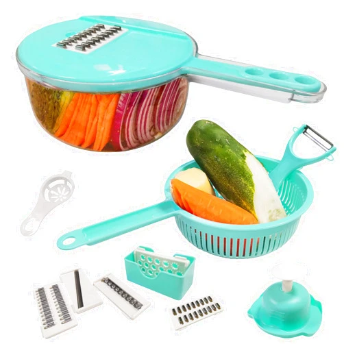 BLBO Vegetable Chopper, 12 in 1 Food Slicer, With Container Veggie Chopper, Mandolin, Multifun vegetable cutter slicer, Vegetable Slicer, Kitchen Gadgets, Food Chopper Manual, Mandoline Slicer For Kitchen