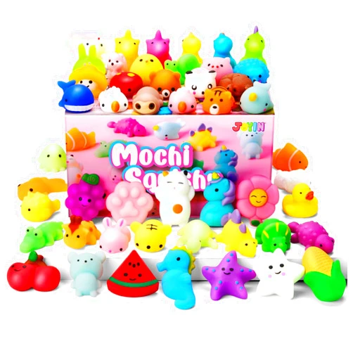 JOYIN Mochi Squishy Toys Set, Random 25 Pack Mini Mochi Party Favors for Kids, Kawaii squishy toy Stress Relief Toys, Goodie Bags Fillers with Storage Box, Classroom Prizes