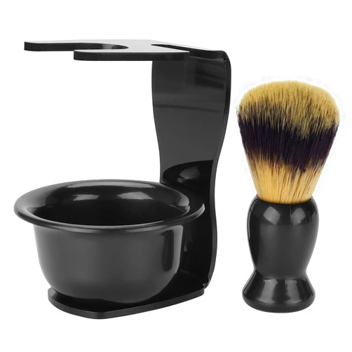 CINEEN 3-in-1 Shaving Brush Kit Includes Badger Hair Shaving Brush Shaving Bowl Razor & Brush Holder Shaving Brush Set for Father Husband Boyfriend Birthday and Valentines Day Gifts