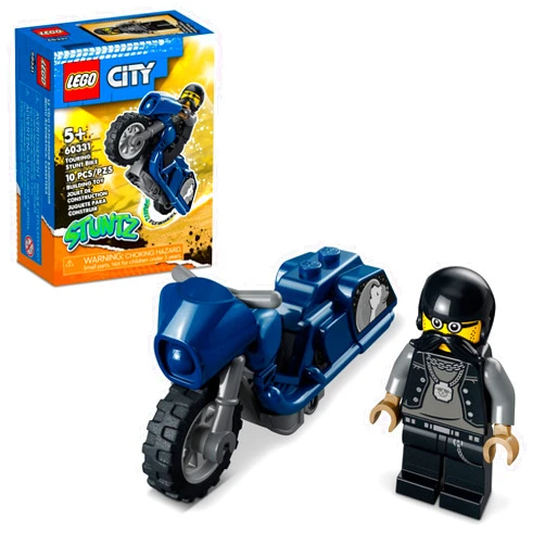 LEGO City Stuntz Touring Stunt Bike 60331 Building Toy Set; Flywheel-Powered Bike for Boys, Girls, and Kids Ages 5+ (10 Pieces)