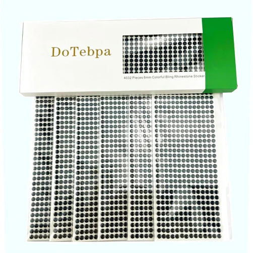 DoTebpa 4032 Pieces 6 mm Bling Rhinestone Sticker Sheet Gem Diamond Self Adhesive for Scrapbooking Embellishments and DIY Crafts, Wedding,Decor, Black