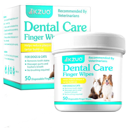 Yanzisno1 Dog Teeth Cleaning Wipes, Teeth Cleaning Wipes for Dogs & Cats, Remove Bad Breath by Removing Plaque and Tartar Buildup No-Rinse, Dog Finger Toothbrush, Veterinarians Recommend Disposable Pet Wipes