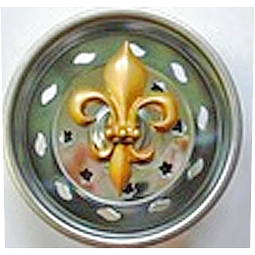 Billy Joe Homewares Billy-Joe Kitchen Strainer-new stainless steel basket fits standard sinks--Enamel Gold Fleur de Lis