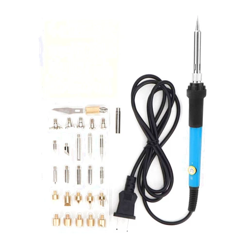 HEEPDD Wood Burning Kit, Pyrography Pen with Adjustable Temperature for Wood Leather Burning Carving Embossing Soldering with 27 Woodburning Points Soldering Tips(Blue)