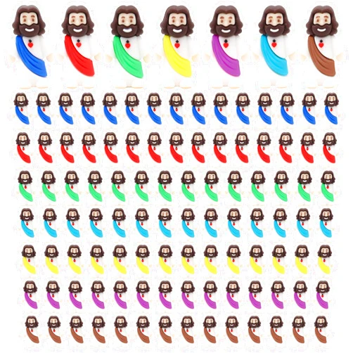 Owurha 100 Pcs Little Jesus Figures Mini Jesus Figurines in Bulk Original Design Tiny Jesus Figures Small Jesus for Hide and Seek, Religious Party Favors, Sunday School, Baptism Gift, Easter Egg Stuffers