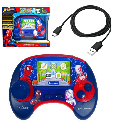 Lexibook, Spider-Man, Power Console®, Bilingual French/English Educational Game Console with 100 Activities, JCG100SPi1
