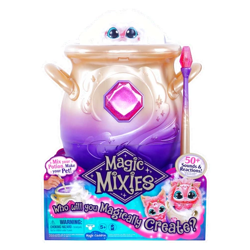 Magic Mixies Magical Misting Cauldron with Interactive 8 inch Pink Plush Toy and 50+ Sounds and Reactions