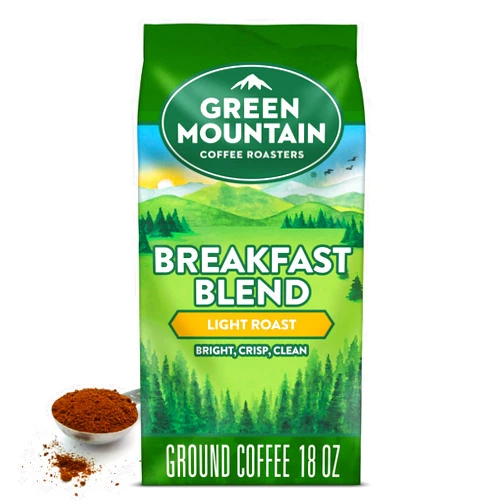 Green Mountain Coffee Roasters Breakfast Blend, Ground Coffee, Bagged 18 oz