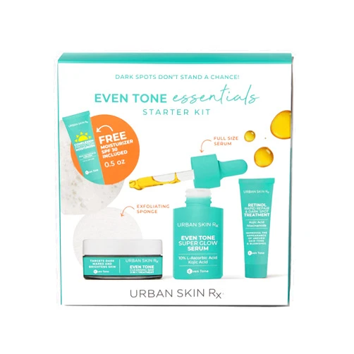 Urban Skin Rx Even Tone Essentials Starter Kit | Daily Regimen Includes 4 Top Products Formulated To Cleanse, Tone And Protect For Visibly Brighter, More Even-Looking Skin