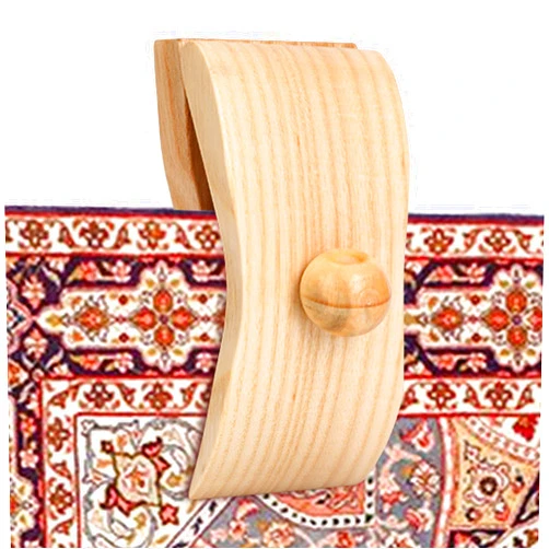 PONTMENT Tapestry Hangers 4 Large Wooden Tapestry Hangers.Quilt Hangers for Wall Hangings Display.Decorate with Your Blanket and Tapestry Hangers.(4 Large Clips with Hardware) Wood