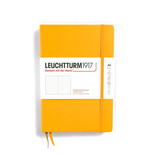 LEUCHTTURM1917 - Notebook Hardcover Medium A5-251 Numbered Pages for Writing and Journaling (Rising Sun, Dotted)