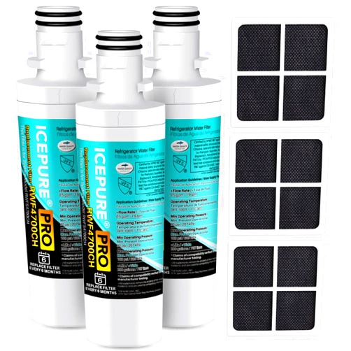ICEPURE PRO ADQ74793501 NSF/ANSI 401 Certified Replacement LT1000P, Kenmore Elite 9980, ADQ747935 LT1000PC MDJ64844601 ADQ74793502 LFXS26973S Refrigerator Water and LT120F Air Filter, 3 PACK