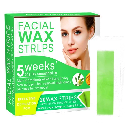 ConvaTec Wax strips, Facial Hair Removal Wax Strips, Women's Facial Hair Removal Wax Strips, Gentle and Fast, for Face, Eyebrows, Upper Lip and Chin - Hypoallergenic, Suitable for All Skin Types，98% Natural