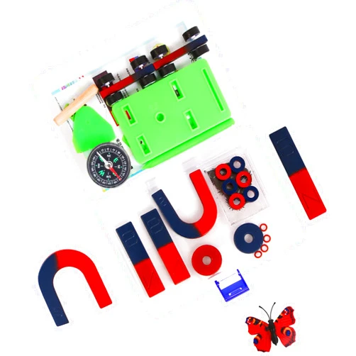 AOAUTO Labs Junior Science Magnetism Set for Experiment Education, Science Experiment Tool Physics Educational Toys for Kids Teen Including Bar/Horseshoe/Ring Magnets/Compass