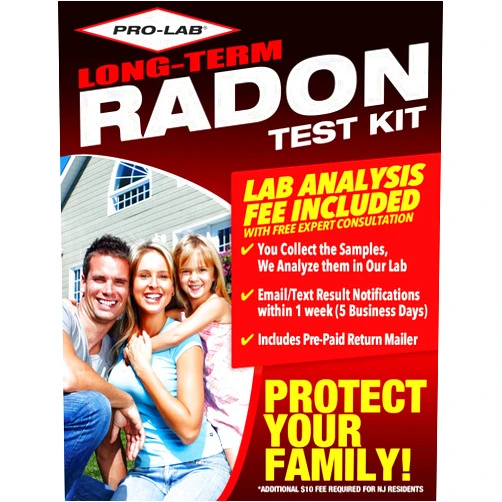 PRO-LAB Long Term Radon Test Kit -LAB FEE Included. EPA Approved - Easy to Use Long Term Radon Test - Uses Alpha Track Long Term Radon Test Technology