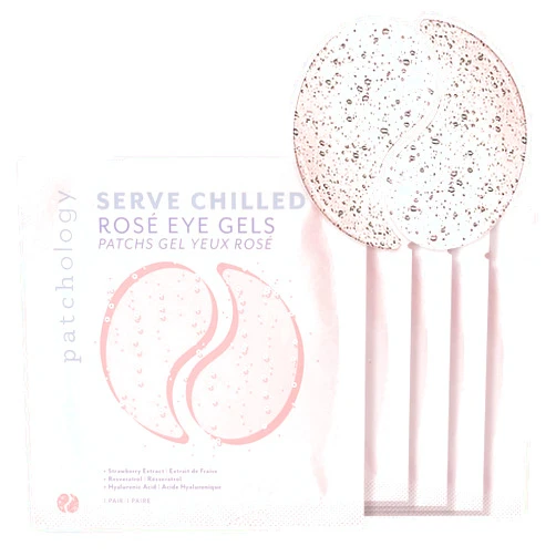 Patchology Serve Chilled Rosé Hydrating Under Eye Patches – Hyaluronic Acid & Antioxidant-Infused Eye Masks to Reduce Dark Circles, Puffiness & Fine Lines - Ideal Skincare Essentials (5 Pairs)