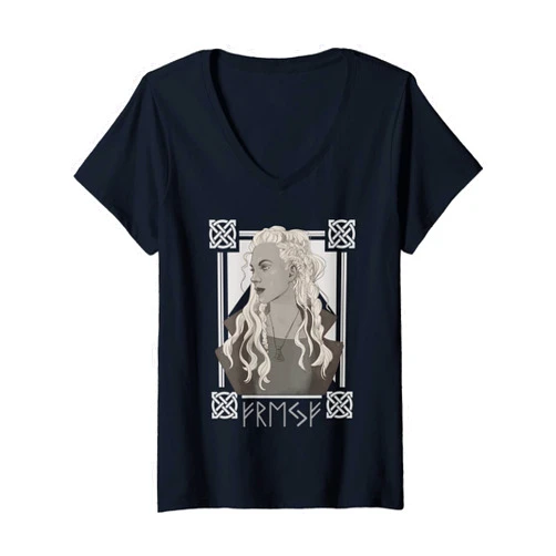 Freya nordische Göttin Wikinger Gott Womens Freya Nordic Goddess Viking God Freia V-Neck T-Shirt