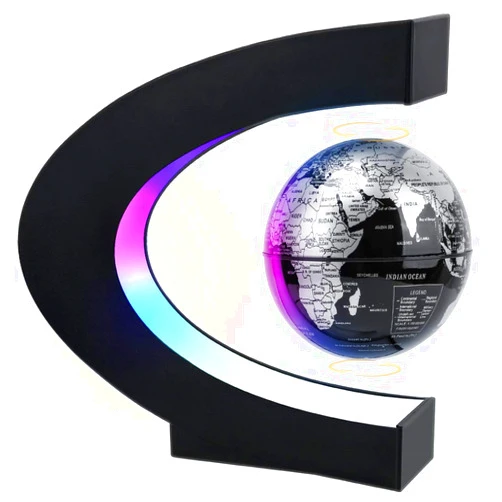 MOKOQI Magnetic Levitating Globe with LED Light, Cool Tech Gift for Men Father Boys and Girls , Birthday Gifts for Kids, Floating Globes World Desk Gadget Decor in Office Home/Display Frame Stand