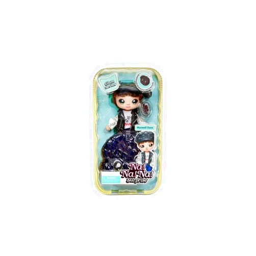 Na! Na! Na! Surprise Na Na Na Surprise Glam Series Maxwell Dane Fashion Doll and Metallic Puppy Purse, Brunette Hair, Cute Dog Ear Hat Outfit & Accessories, 2-in-1 Gift for Kids, Toy for Girls and Boys Ages 5 6 7 8+ Years