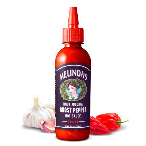 Melinda's Melinda’s Ghost Pepper Hot Sauce - Gourmet Extra Spicy Hot Sauce - Made with Fresh Ingredients, Ghost Peppers (Bhut Jolokia), Habanero Pepper, Carrot, Garlic, Lime Juice - 10oz Squeeze, 1 Pack