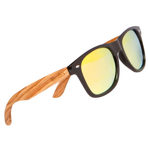 Woodies Zebra Wood Sunglasses with Mirrored Polarized Lens and Wooden Frame for Men and Women | 100% UVA/UVB Protection