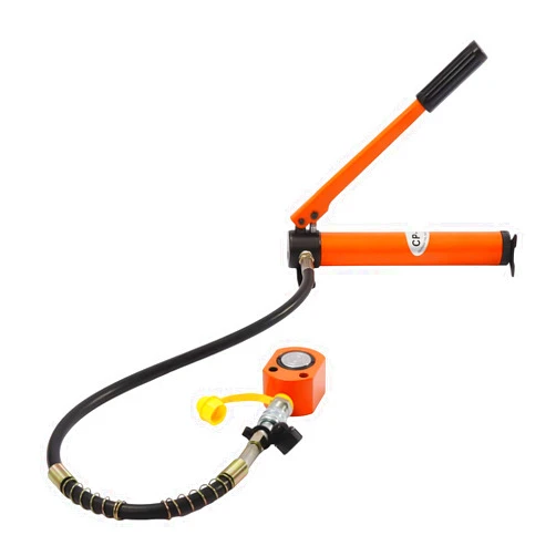 KIOPOWQ BSY-10 Hydraulic Jack+CP-180 Hydraulic Hand Pump,10T/ 22046lbs 11mm/0.43in Stroke Hydraulic Ram Cylinder Jack&350CC Manual Hydraulic Pump,Portable Industrial Mini Lifting Jack for Heavier Items,Orange