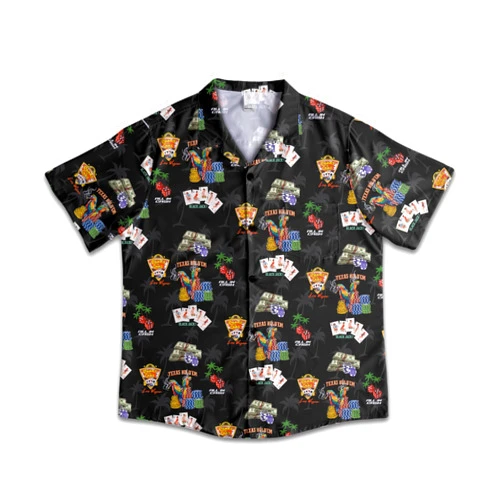 AHAMINGLE Casino Hawaiian Shirt for Men - Summer Las Vegas Poker Button Down Shirts Mens Hawaiian Shirts Short Sleeve Funny