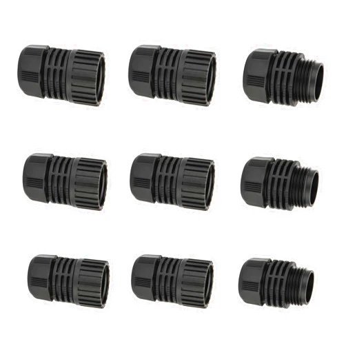 Eden 99912EDAMZ 99912 9-Piece 5/8 – 3/4 in. Threads Garden Hose Repair Kit, Black