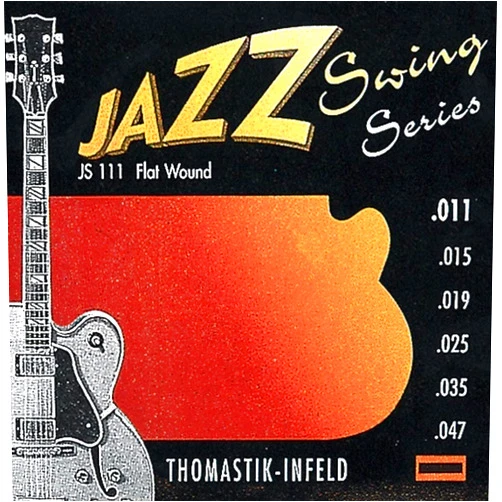 Thomastik-Infeld Jazz Swing Guitar Accessory - Flatwound Acoustic Guitar String for a Rich and Warm Traditional Jazz Guitar Sound