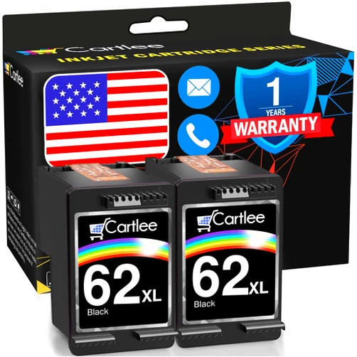 Cartlee Remanufactured Ink Cartridge Replacement for HP 62xl Ink Cartridges Black for HP Envy 7640 Printer 62xl Black and Combo Pack for 62 XL for Cartridges 2bl